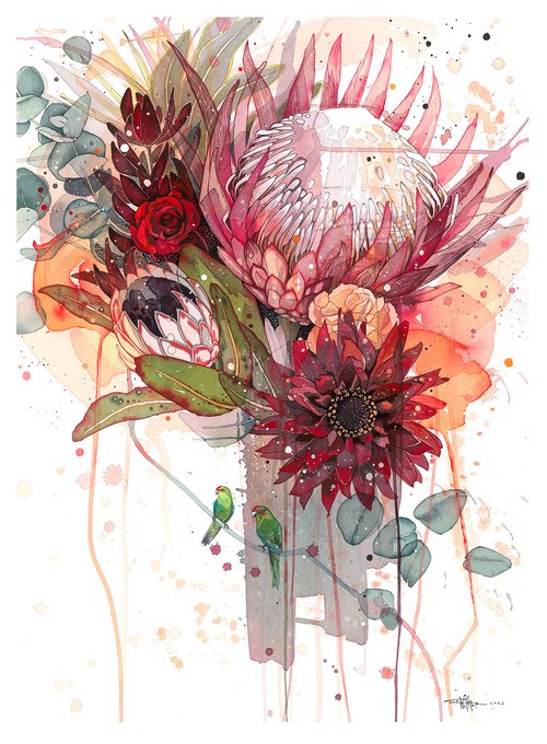 F The Big Bouquet (featuring Protea and Kākāriki)