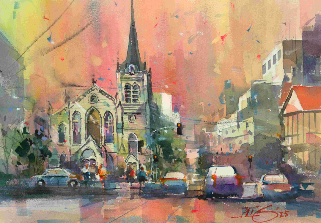 St Peters on Willis- original watercolour by Kit Ong