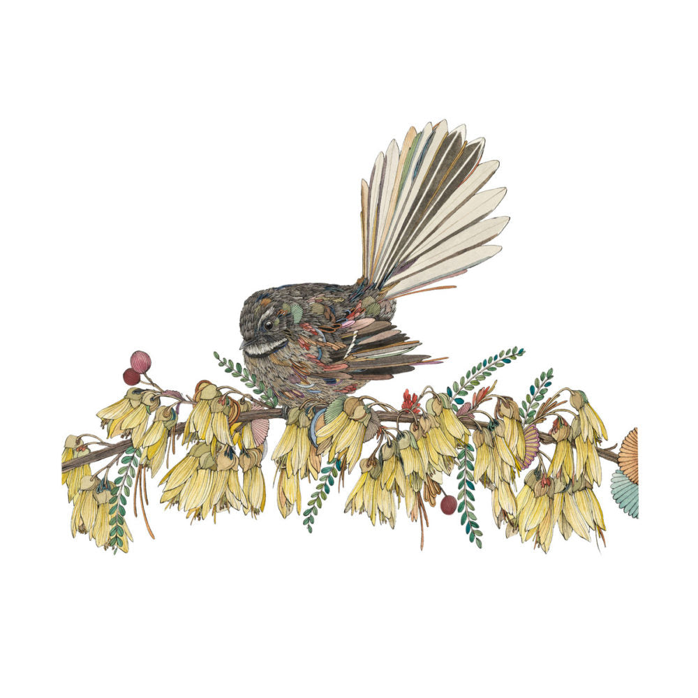 Owgi Hichi - Piwakawaka in Kowhai