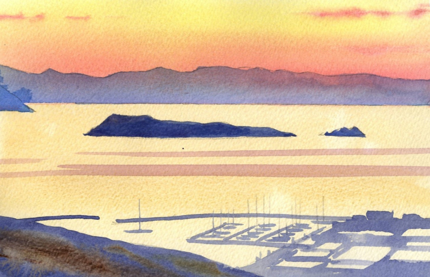 c16 Wellington Harbour Sunset from Wainui Hill