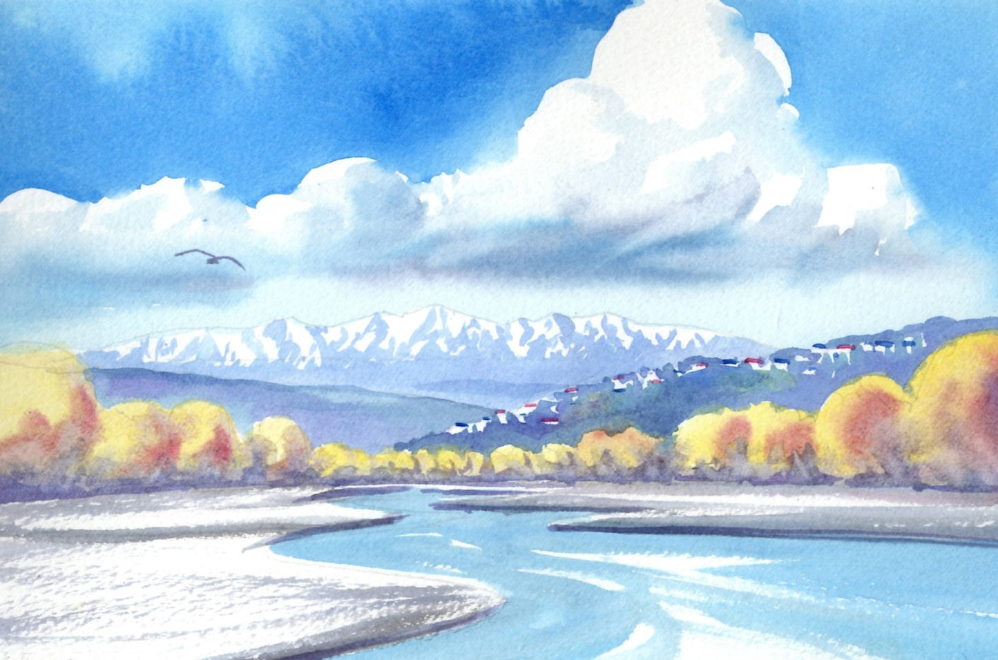 d01b Hutt River and the Remutaka Range 1