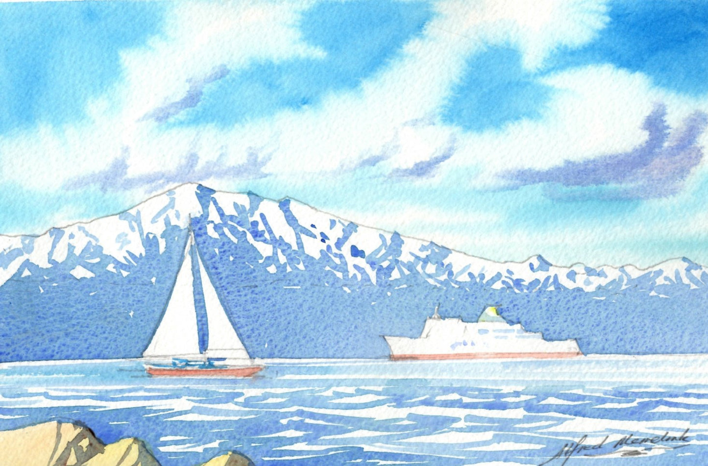l21 Kaikoura Mountains from Cook Strait