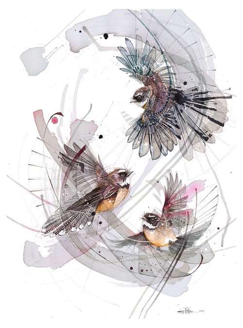 B03 Three Little Birds - Pīwakawaka - Fantail
