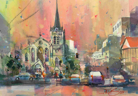 St Peters on Willis- original watercolour by Kit Ong