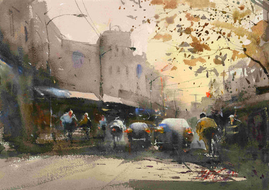 Autumn Morning- original watercolour by Kit Ong